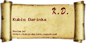 Kubis Darinka névjegykártya
